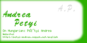 andrea petyi business card